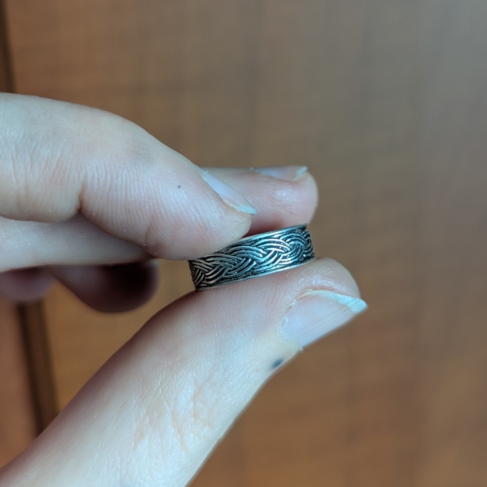Viking norse knot pinky sterling silver 925 adjustable ring